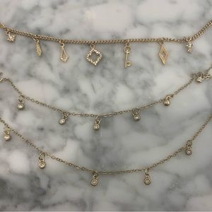 White House Black Market Three Tier Charm Necklace